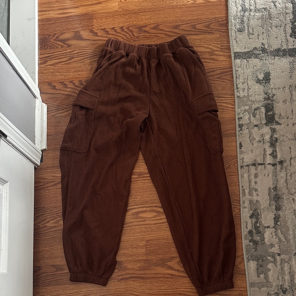 Aerie Brown waffle knit Joggers